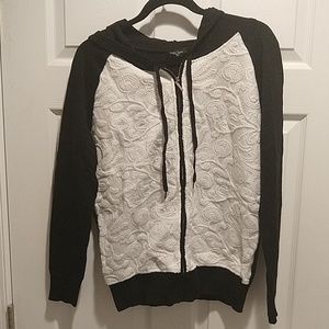 Colour Works lace detail hoodie, M